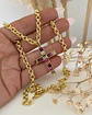 Collar Cruz Cristales Colores eslabones rolo dobles gold - Miniatura 2