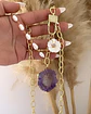 Collar XL Cuarzo Amarista Perlas dije flor Gold - Miniatura 5