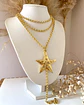 Collar XL Estrella Calada eslabones rolo gold - Miniatura 5