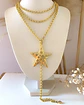 Collar XL Estrella Calada eslabones rolo gold - Miniatura 7