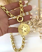 Collar Medallón Estrella Maxi eslabones mixtos gold - Miniatura 5