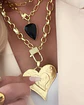 Collar Maxi Corazon Cadenón y Broche Candado gold - Miniatura 1