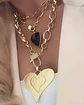 Collar Maxi Corazon Cadenón y Broche Candado gold - Miniatura 3