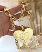 Collar Maxi Corazon Cadenón y Broche Candado gold - Miniatura 2