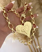 Collar Maxi Corazon Cadenón y Broche Candado gold - Miniatura 4