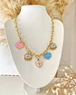 Collar Mix Charms Corazones y ojo protección gold  - Miniatura 1