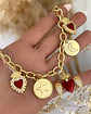 Collar Mix Corazones Sagrados y medallas gold - Miniatura 1
