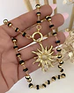 Collar Sol Circones Cadena cristales facetados negros   - Miniatura 1