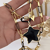 Collar Estrella Obsidiana Eslabones Black y Gold