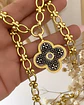 Collar Flor Repujada Bicolor con Circon Gold - Miniatura 3