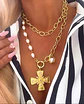  Collar XL Maxi Cruz Perlas Cristales Gold - Miniatura 1
