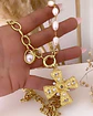  Collar XL Maxi Cruz Perlas Cristales Gold - Miniatura 2