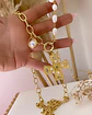  Collar XL Maxi Cruz Perlas Cristales Gold - Miniatura 4