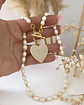 Collar Maxi Corazón Perlas de rio y balines gold - Miniatura 2