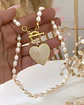 Collar Maxi Corazón Perlas de rio y balines gold - Miniatura 4