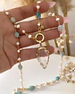 Collar Cuarzo Flecha piedras y perlas gold - Miniatura 3