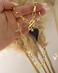 Collar Corazón Black Circones punto luz gold - Miniatura 2