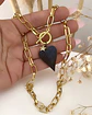 Collar Corazón Black Circones punto luz gold - Miniatura 3