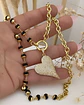 Collar Corazón Inclinado Circones eslabones cristal facetado  gold   - Miniatura 1