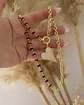 Collar Corazón Inclinado Circones eslabones cristal facetado  gold   - Miniatura 2