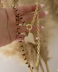Collar Corazón Inclinado Circones eslabones cristal facetado  gold   - Miniatura 4