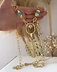 Collar XL Maxi Hoja con turquesa y punto luz gold - Miniatura 2