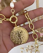 Collar XL Maxi Medallón San Benito a Perlas y punto luz gold - Miniatura 8