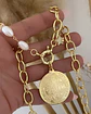 Collar XL Maxi Medallón San Benito a Perlas y punto luz gold - Miniatura 6