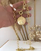 Collar XL Maxi Medallón San Benito a Perlas y punto luz gold - Miniatura 7