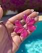Aros Maxi Pétalos Fucsia  Gold  - Miniatura 3