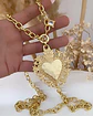 Collar XL Maxi Corazon Barroco Punto luz Gold  - Miniatura 7