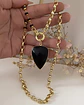 Collar Gota Onyx cristales facetados black gold - Miniatura 2