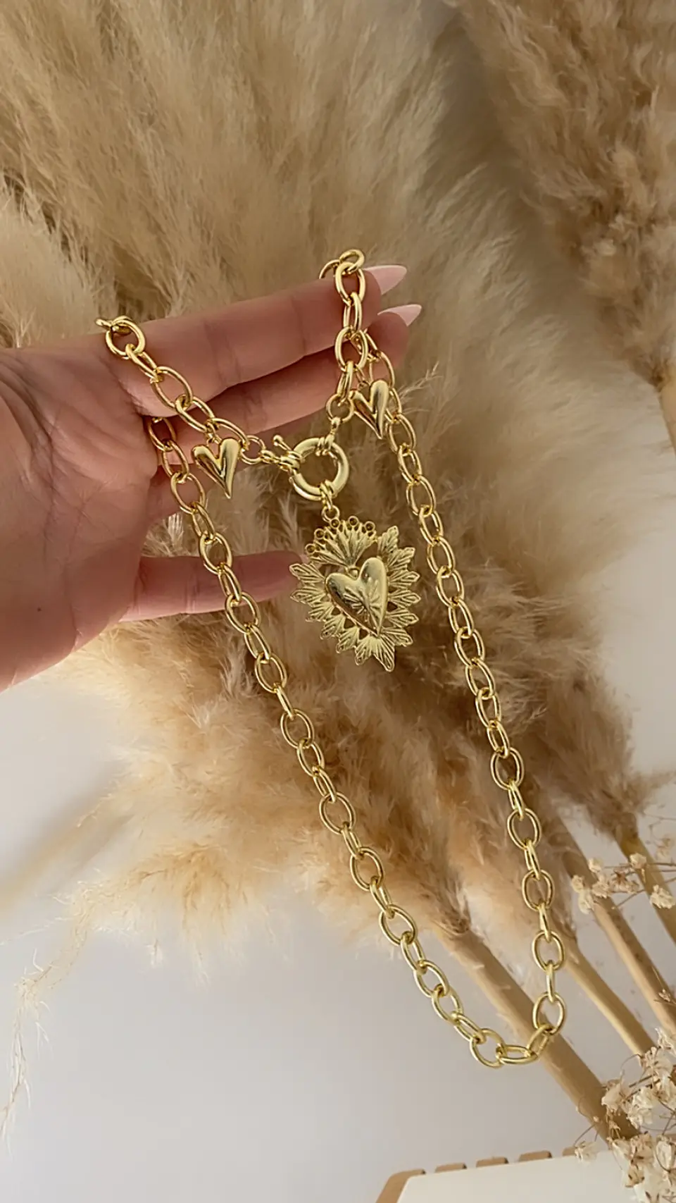 Collar Trilogía de Corazones Gold 5