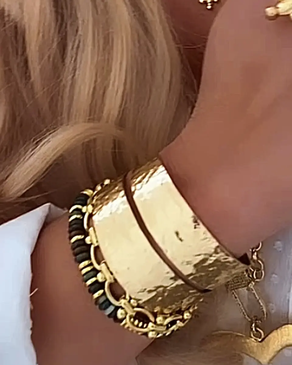 Esclava Martillada Doble Gold 1