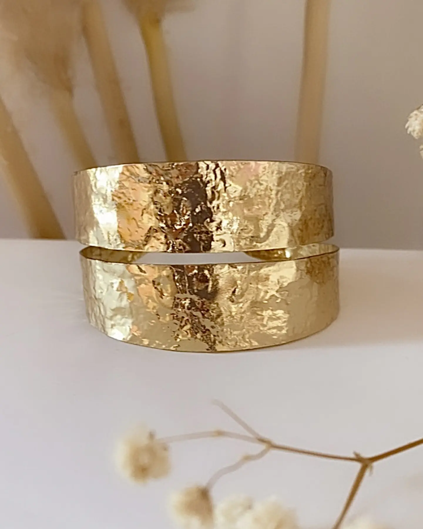 Esclava Martillada Doble Gold 2