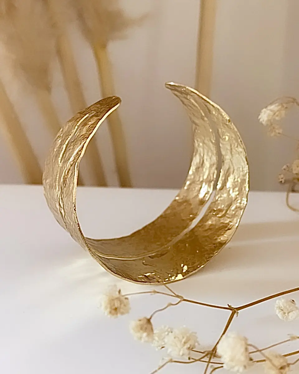 Esclava Martillada Doble Gold 3