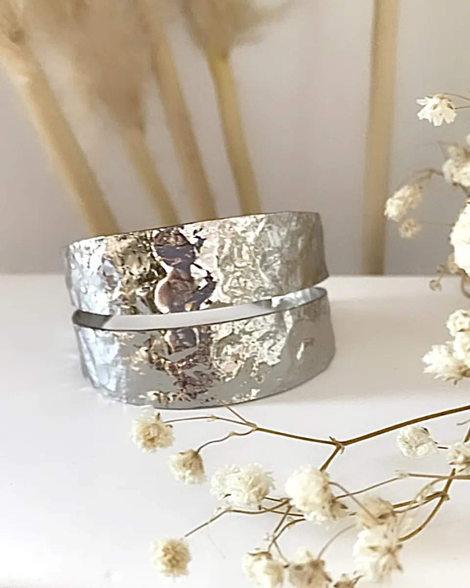 Esclava Martillada Doble Silver 1