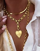 Collar Corazón Flor de Lis Maxi Eslabones Gold - Miniatura 1