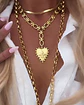 Collar Corazón Flor de Lis Maxi Eslabones Gold - Miniatura 3