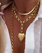 Collar Corazón Flor de Lis Maxi Eslabones Gold - Miniatura 5