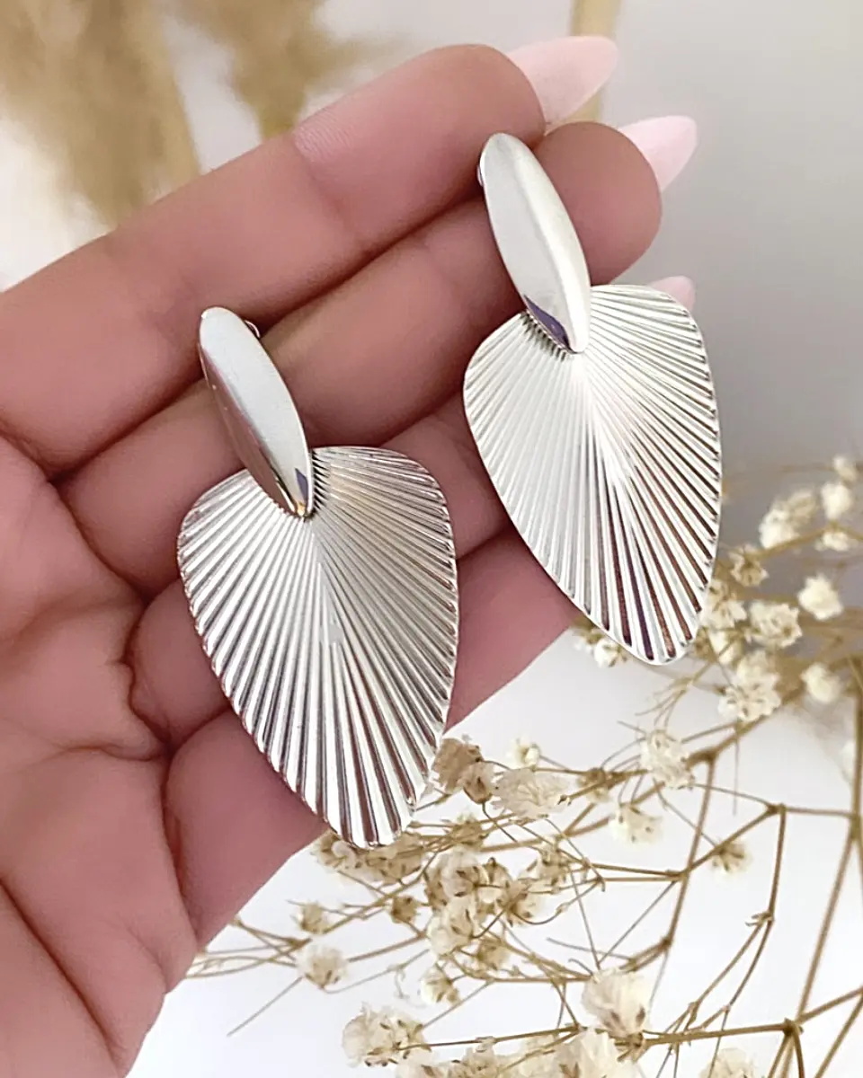 Aros Hoja Abanico Silver 1
