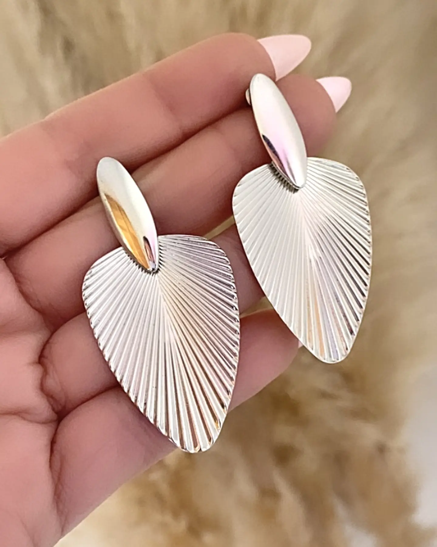 Aros Hoja Abanico Silver 2