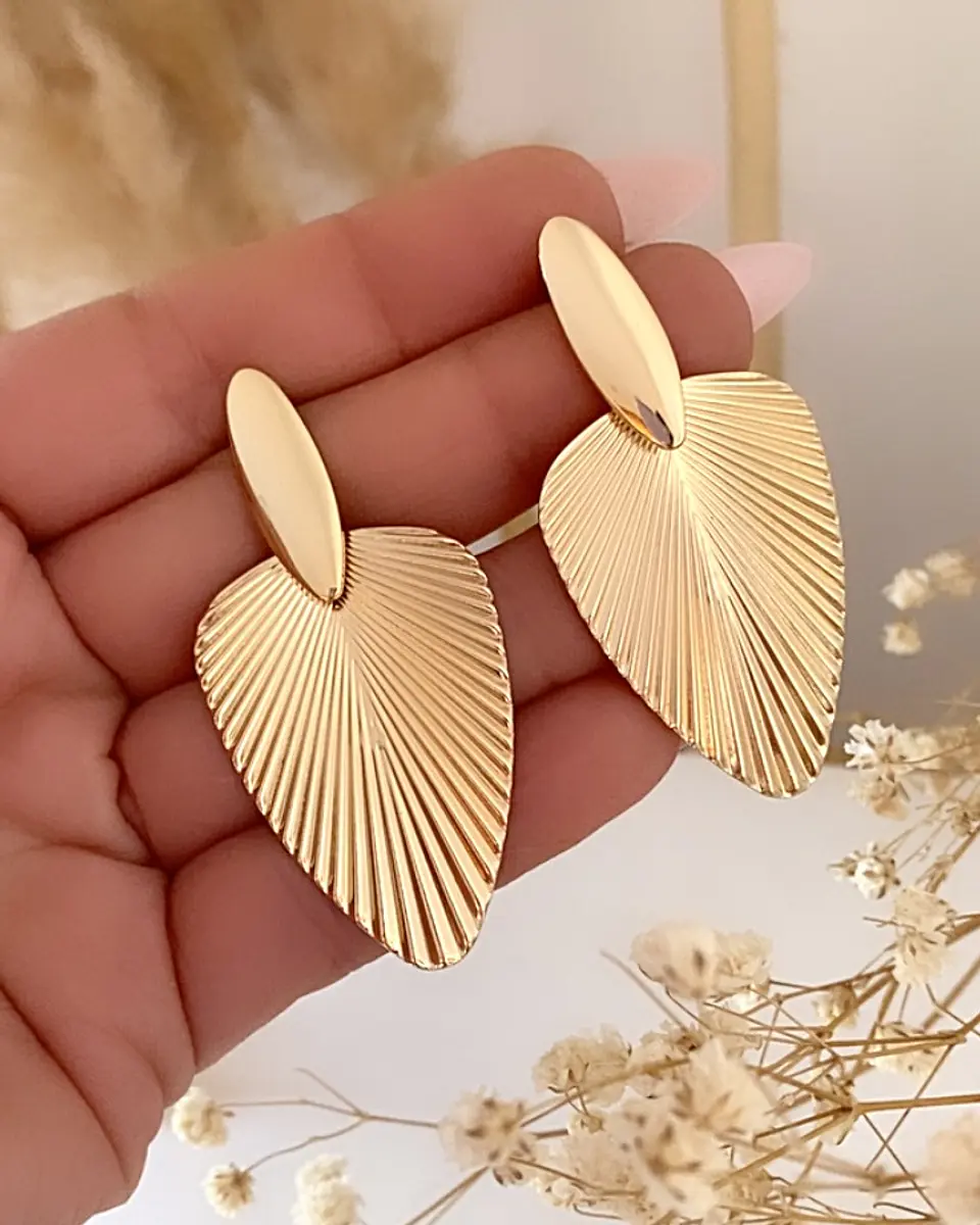 Aros Hoja Abanico Gold 2