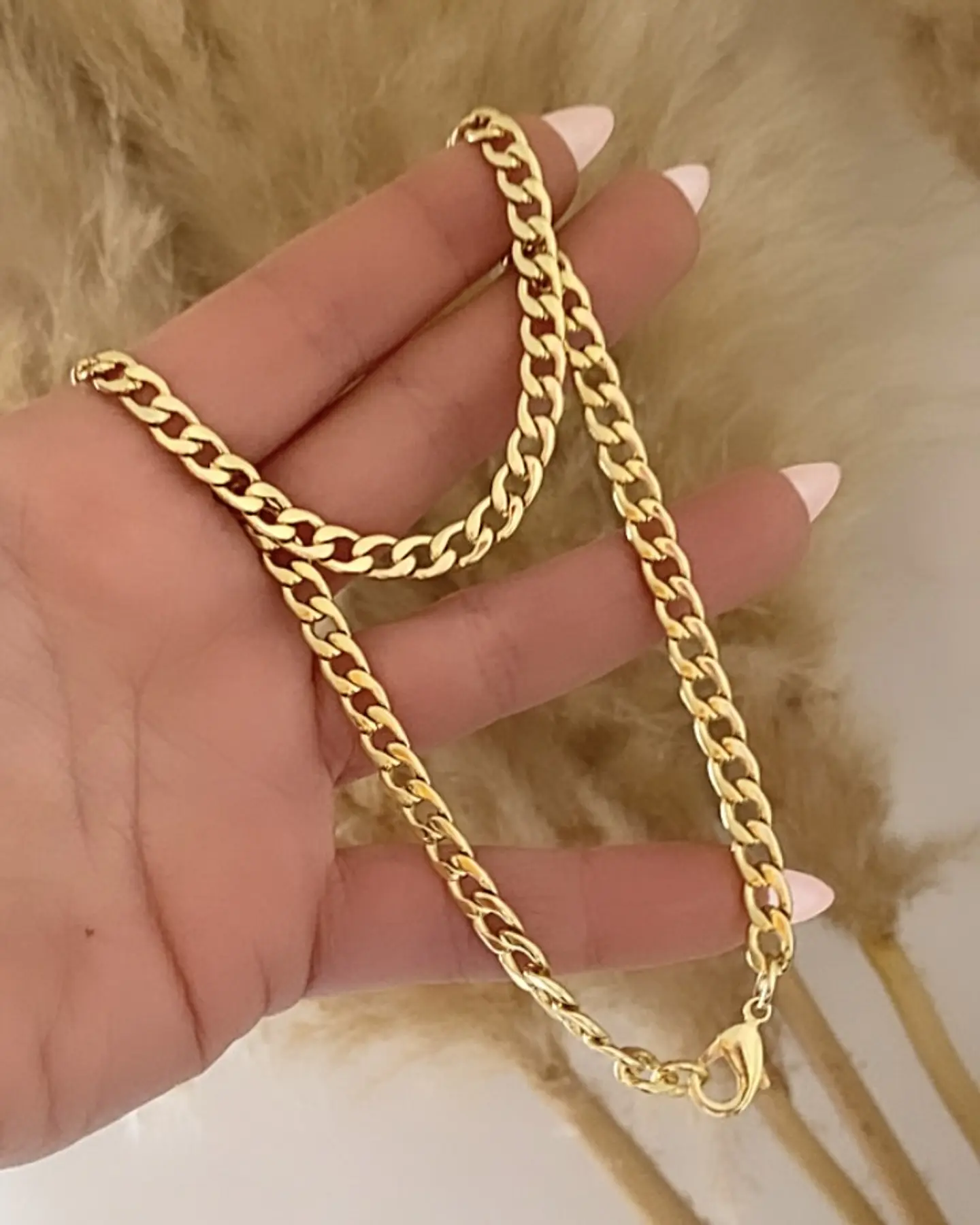 Collar Choker Cadena Cubana Gold 3