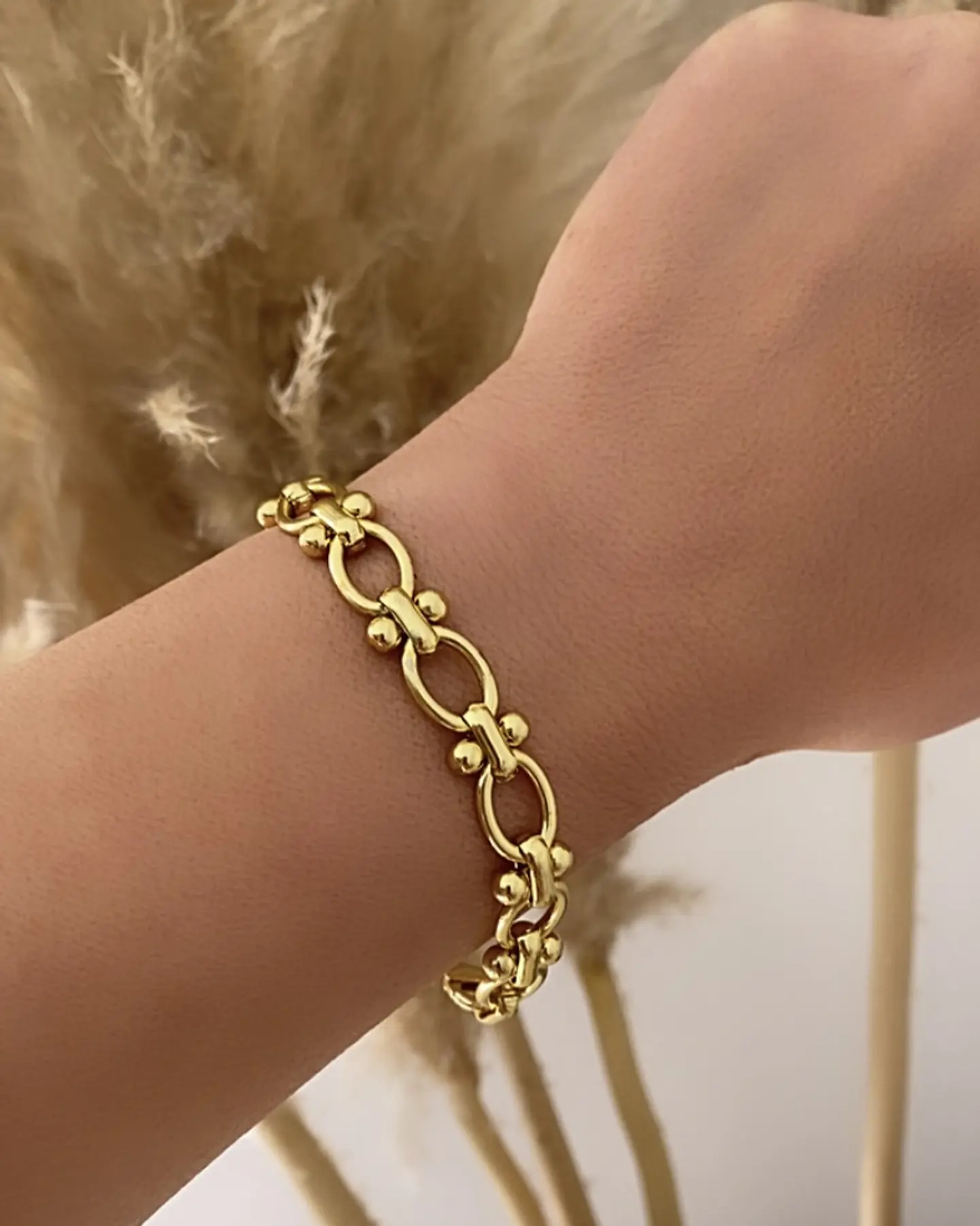 Pulsera Maxi Eslabones mixtos Gold  1
