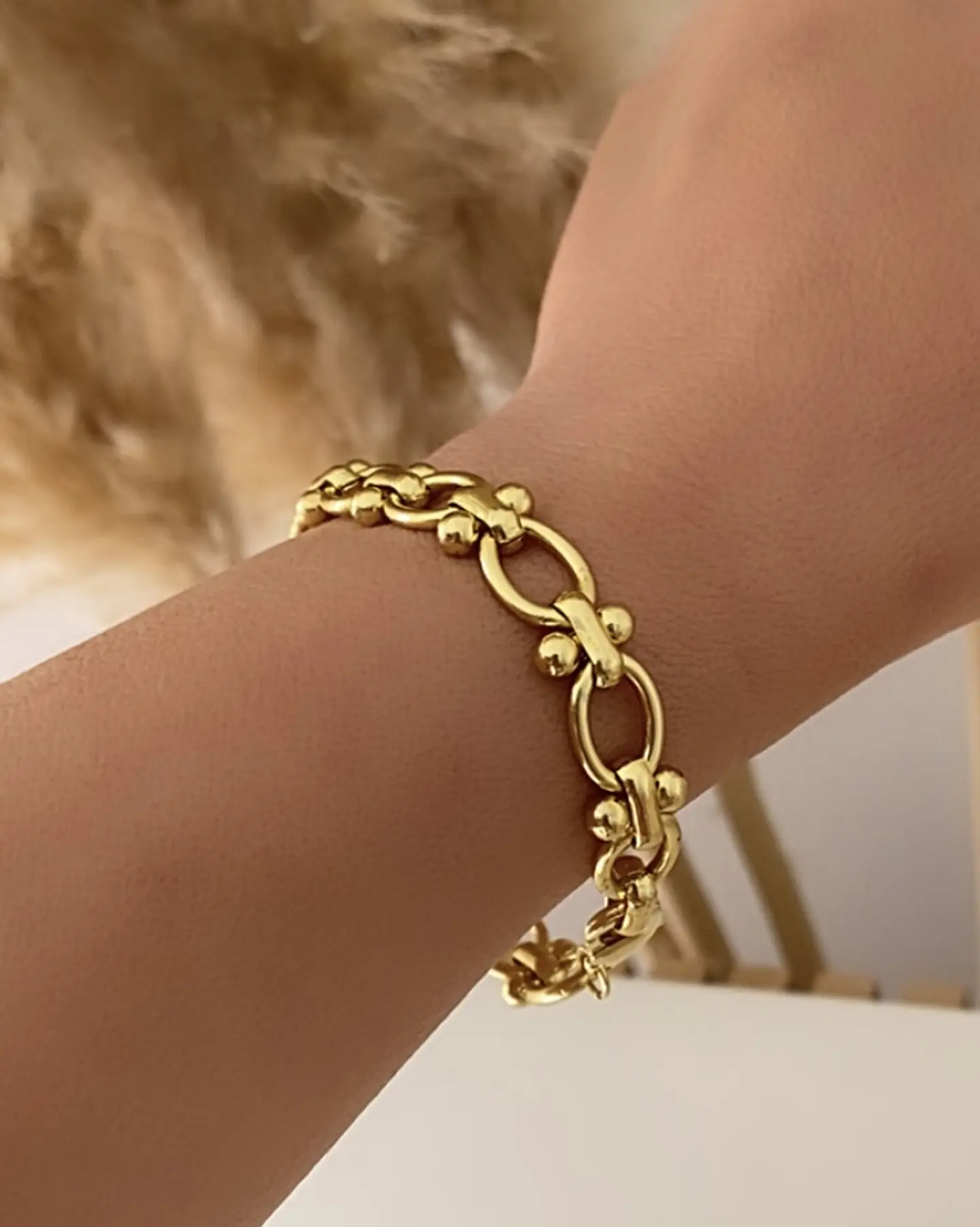 Pulsera Maxi Eslabones mixtos Gold  2