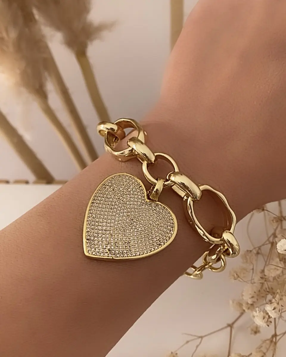 Pulsera Maxi Corazon Circones Gold 2