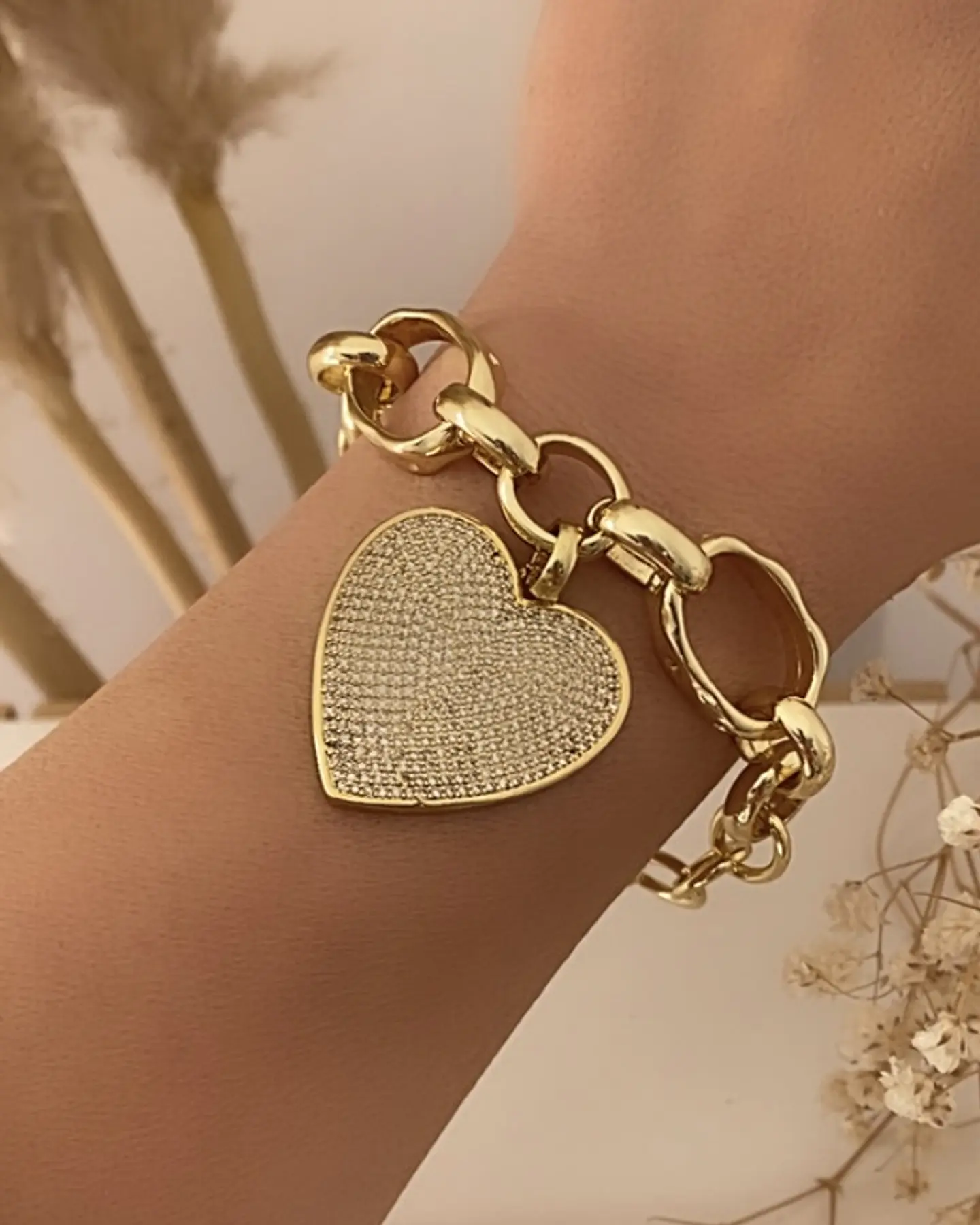 Pulsera Maxi Corazon Circones Gold 1