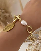 Pulsera Medalla San Benito Perlas Gold - Miniatura 3