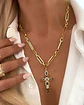 Collar Cruz Cristales Cadena mixta Gold - Miniatura 5
